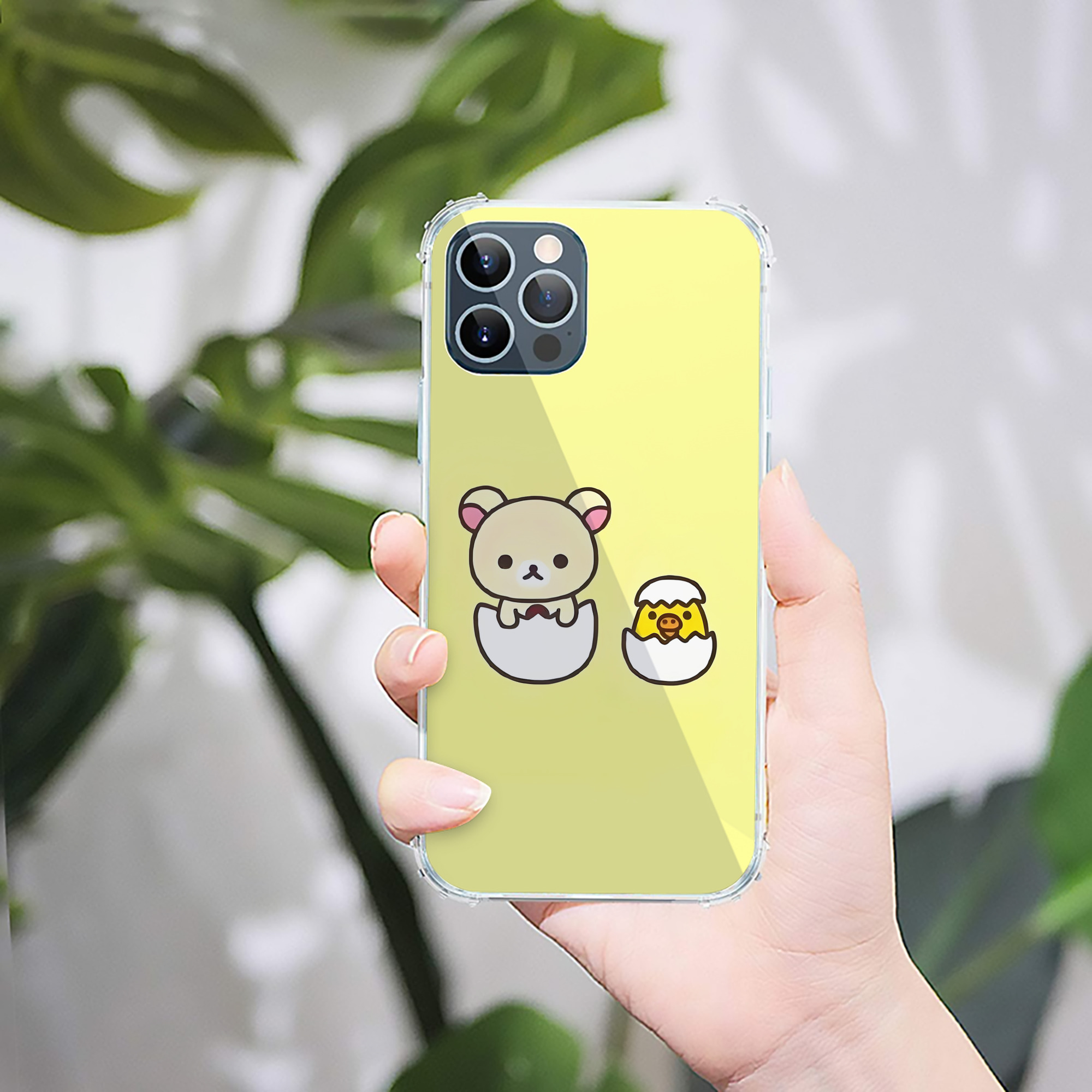 （画像用） リラックマ リラックマ キイロイトリ Rilakkuma Korilakkuma Kiiroitori 【iPhone 12シリーズ対応】透明スマホケース（クリアソフトケース）